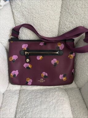 Coach Floral Print Crossbody Bag in Purple